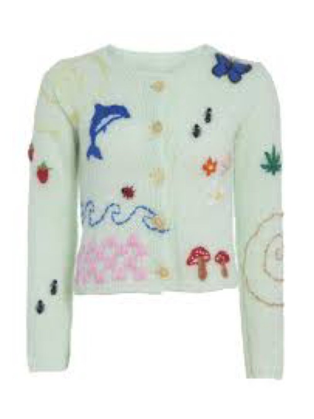 Lirika Matoshi Embroidered Patches Cardigan Sweater